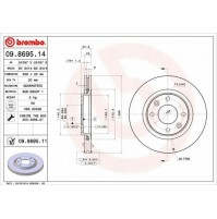 COPPIA DISCHI FRENO BREMBO ANT CITROEN C3 III SX  12