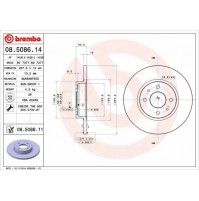 COPPIA DISCHI FRENO BREMBO ANT FIAT FOR LANCIA YPSILON (843) 1.2