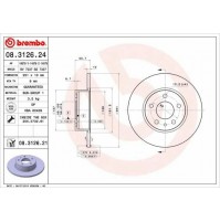 COPPIA DISCHI FRENO BREMBO POST FOR ALFA ROMEO 147 (937) 1.9 JTD