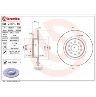 COPPIA DISCHI FRENO BREMBO POST FOR ALFA ROMEO 147 (937) 3.2 GTA