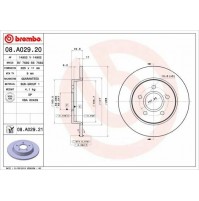 COPPIA DISCHI FRENO BREMBO POST FOR FORD C-MAX-FOCUS II (DM2,DA,DB.HCP) MM265