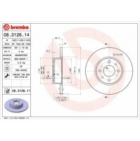 COPPIA DISCHI FRENO BREMBO POST FOR LANCIA DELTA III (844) 1.4